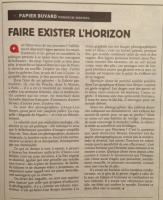 Yannick Haenel - Papier buvard - Article FAIRE EXISTER L'HORIZON